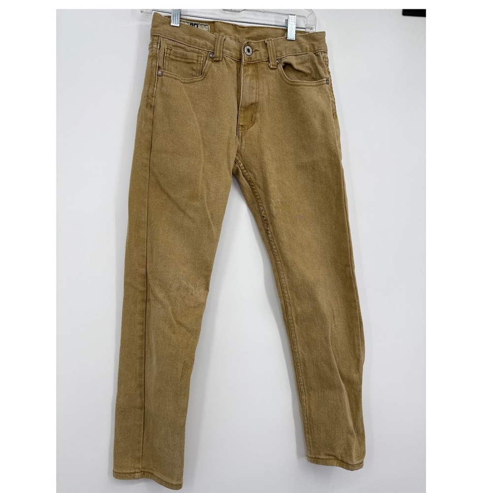 Amongst Others Men 32/32 Slim Fit Embroidered Tan Denim Jeans Grunge Western Y2K